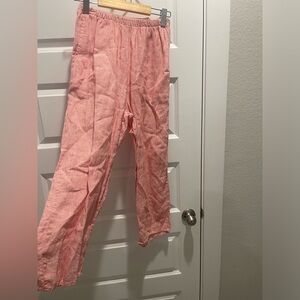 Flax linen mini stripes pull on pant PS